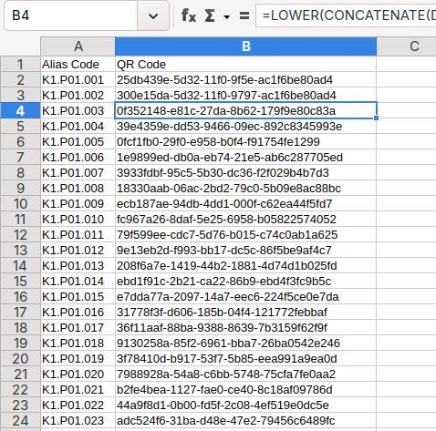 LibreOffice Calc & UUID formula