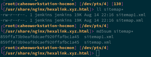 [1][nginx directory]: file ownership & md5sum